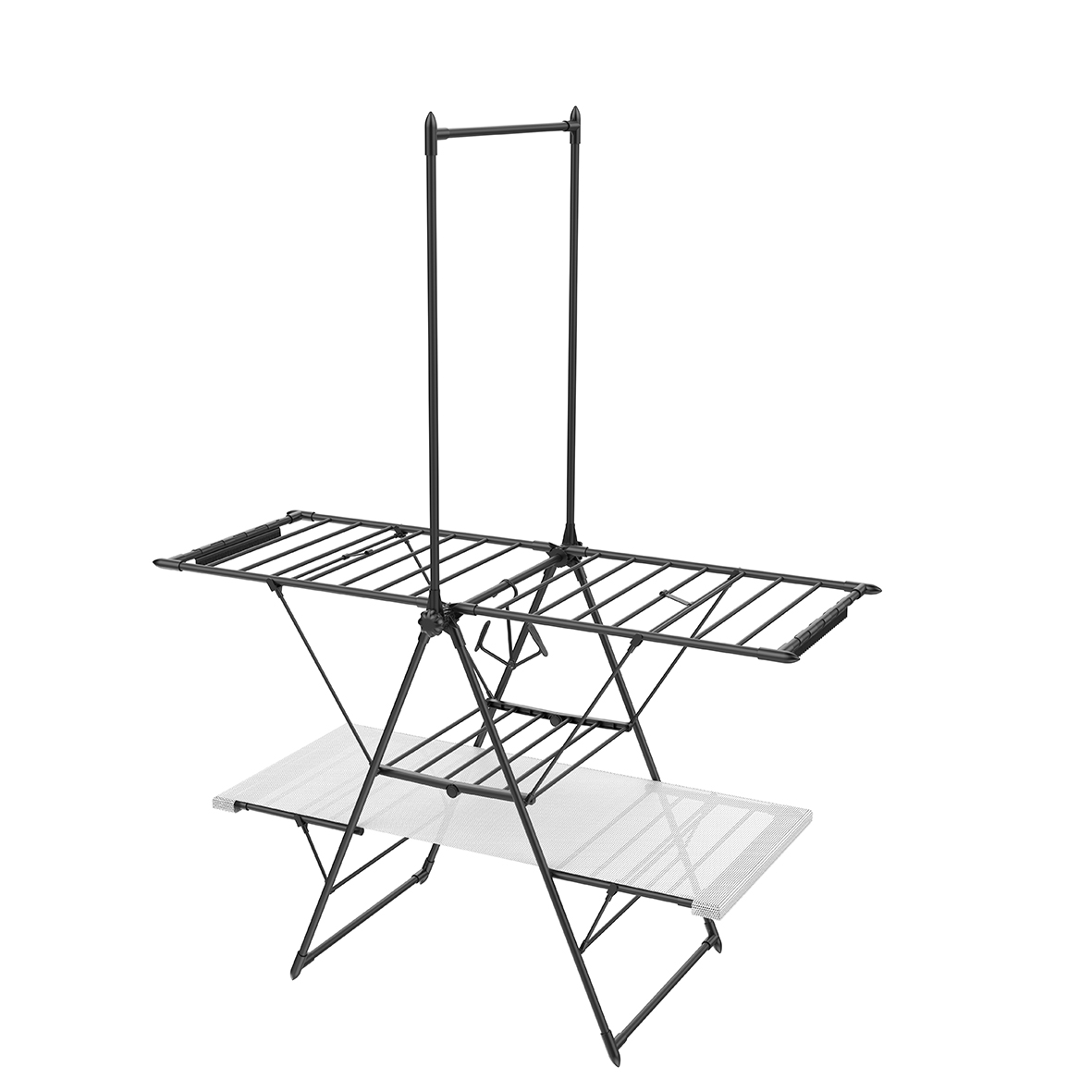 Foldable Laundry Drying Rack with Sock & Shoe Holders - Multi-Use Indoor Airer