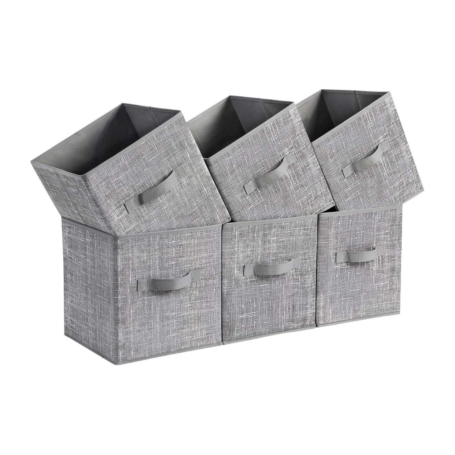 Foldable Fabric Storage Cubes, Dove Grey - 6-Pack for Bedroom or Lounge