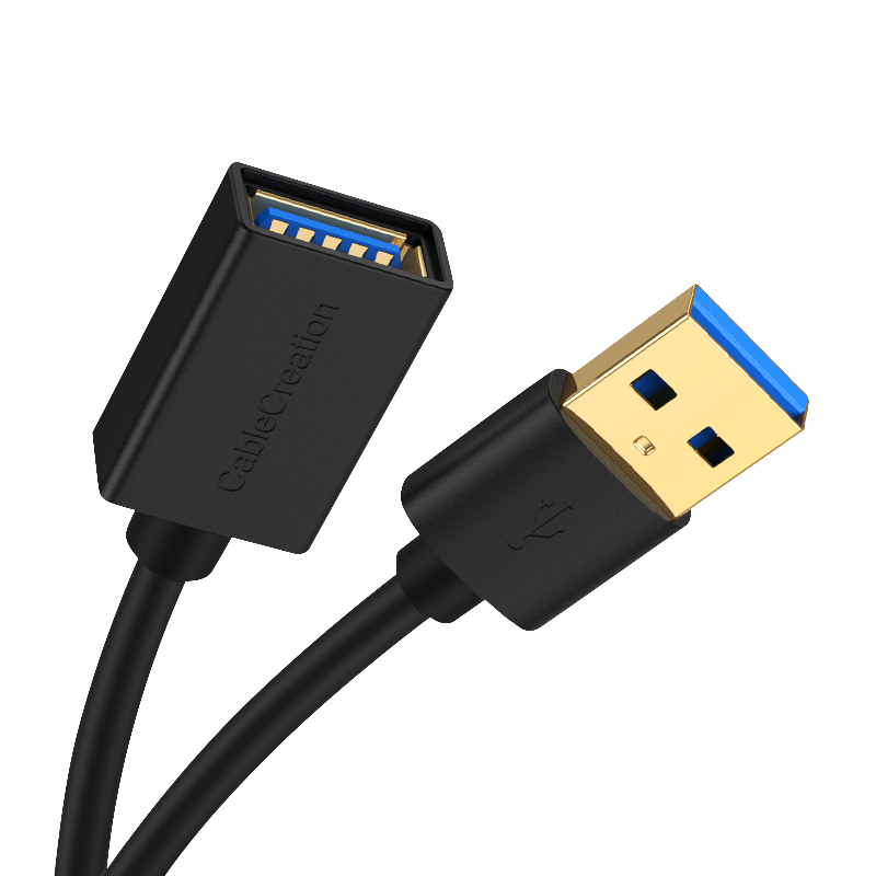 USB 3.0 Extension Cable, Male to Female, 2m, Black - 5Gbps, Triple Shielded
