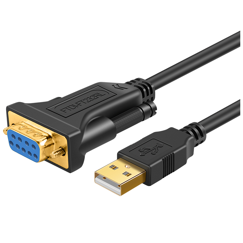 CE-LINK USB to RS232 DB9 Female Serial Cable, 2m - FTDI FT232RL, Gold-Plated