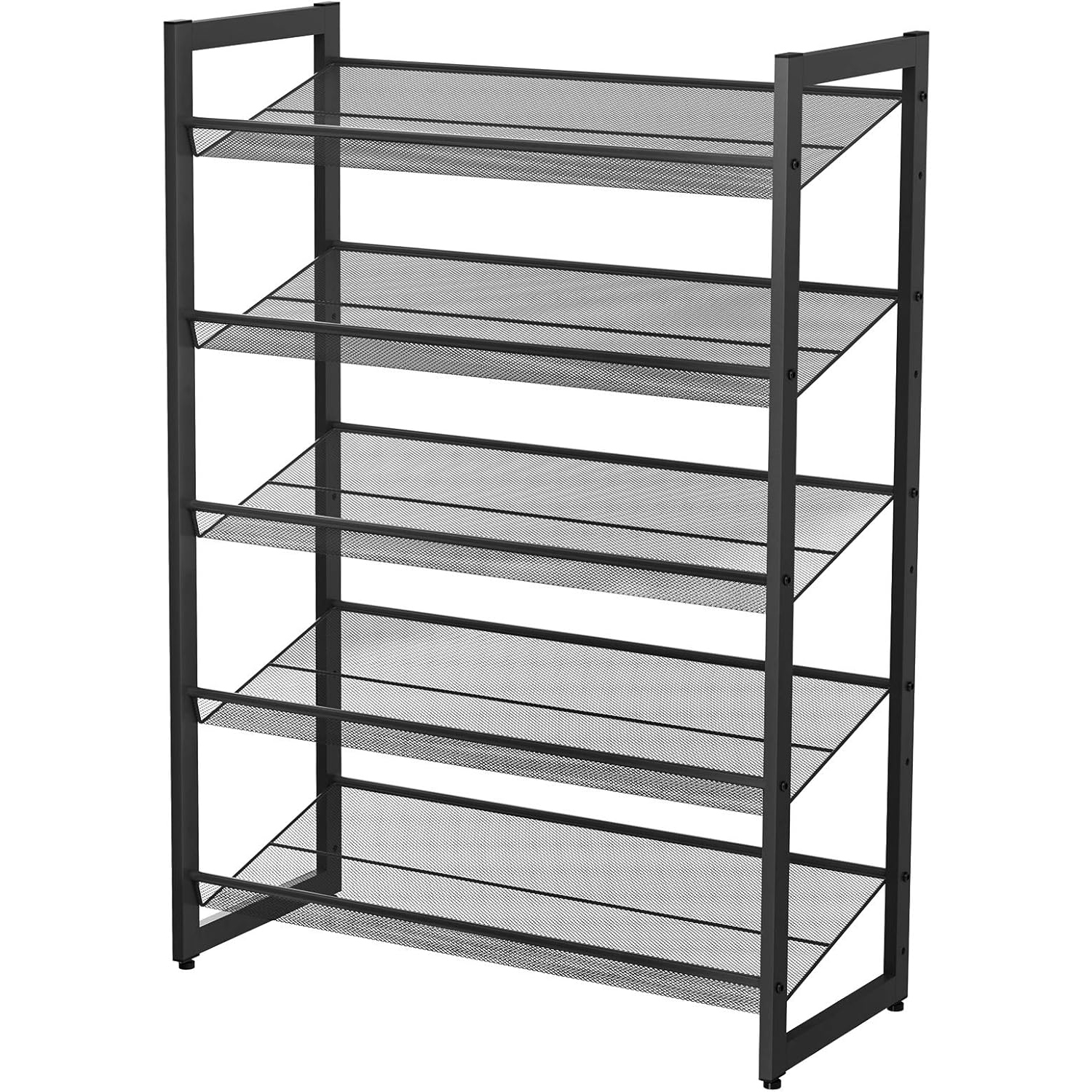 Stackable Metal Shoe Rack, 5-Tier - Adjustable Shelf Design for Entryway
