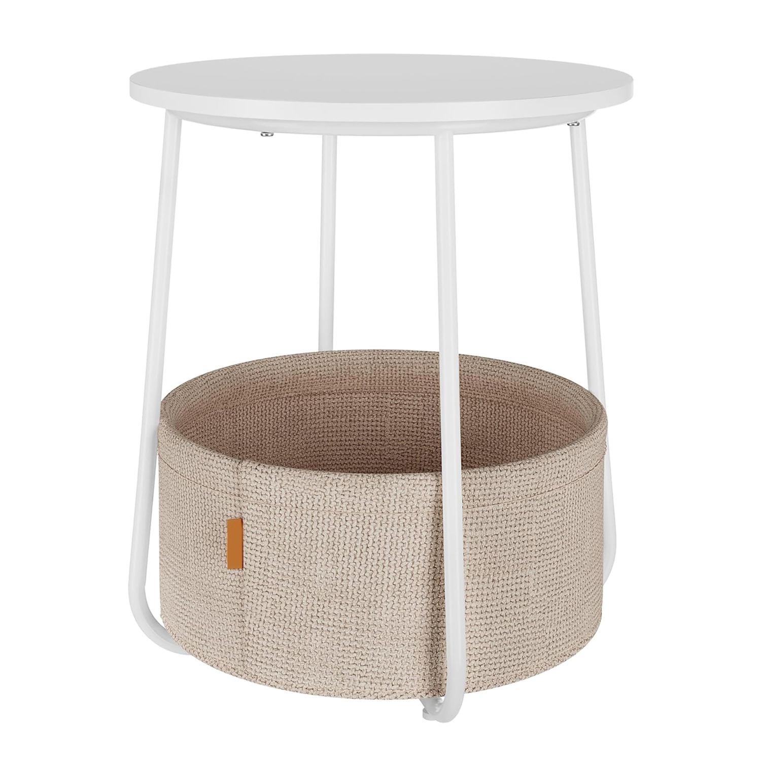 Living Room Table with Fabric Basket - Functional Storage Unit