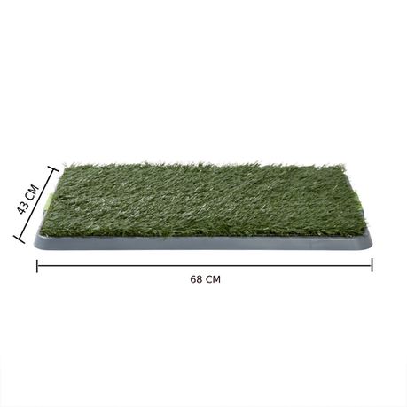 Lasa Indoor Grass Potty Mat for Dogs, 68 x 43cm - Artificial Turf Training Pad with Tray
