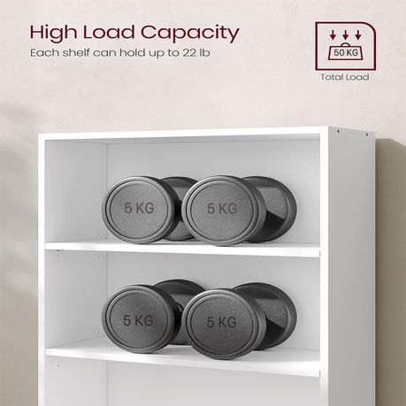 Lazava 4-Tier Bookcase - Compact Wooden Storage for Bedroom, Lounge & Home Office