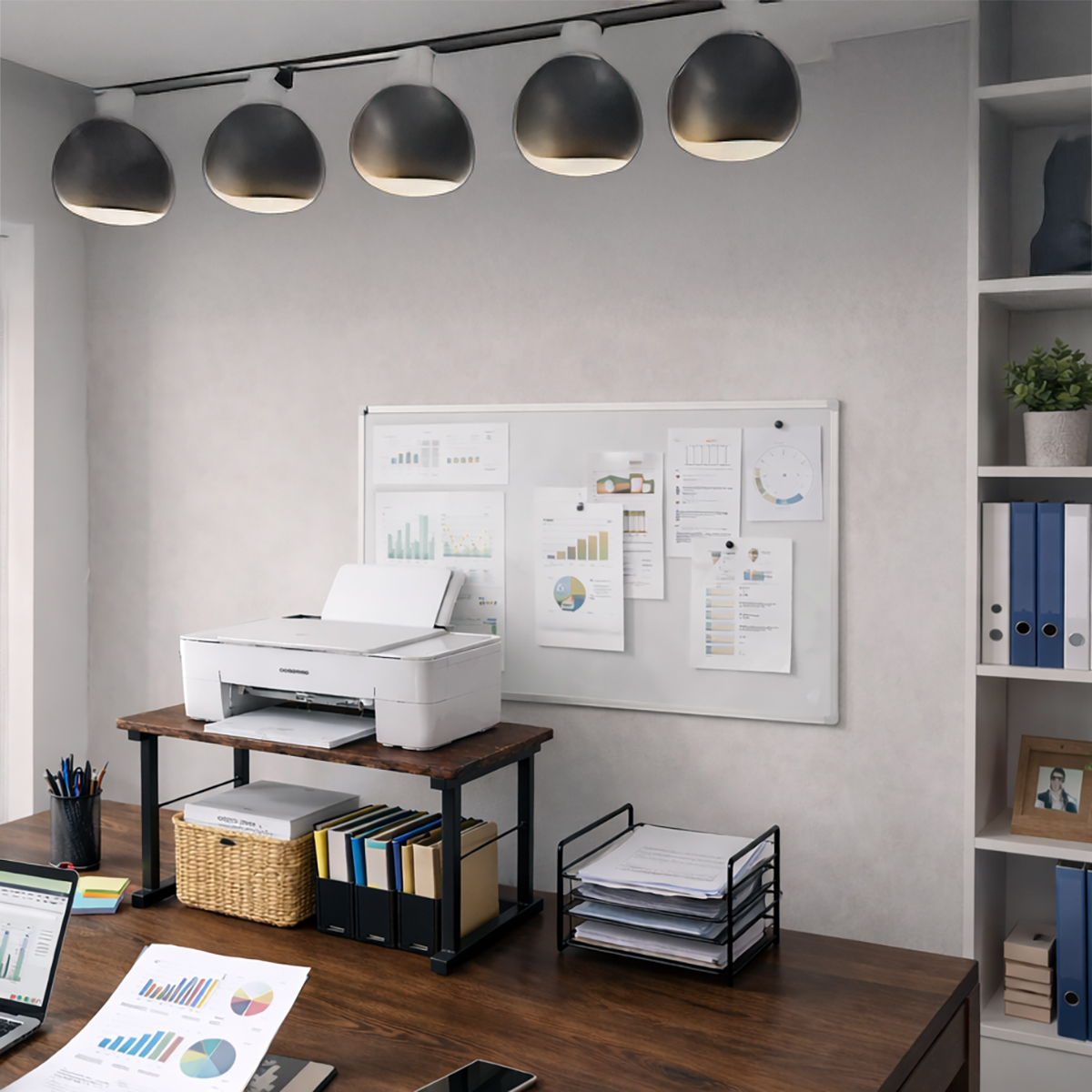 Lazava Desktop Storage Shelf - Steel Frame Organiser Stand for Printers, Routers & Files