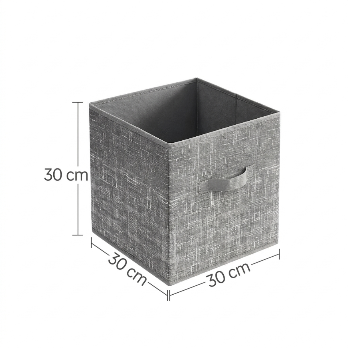 Lasa Foldable Fabric Storage Cubes, Set of 6, Grey - Non-Woven Closet Organiser Bins