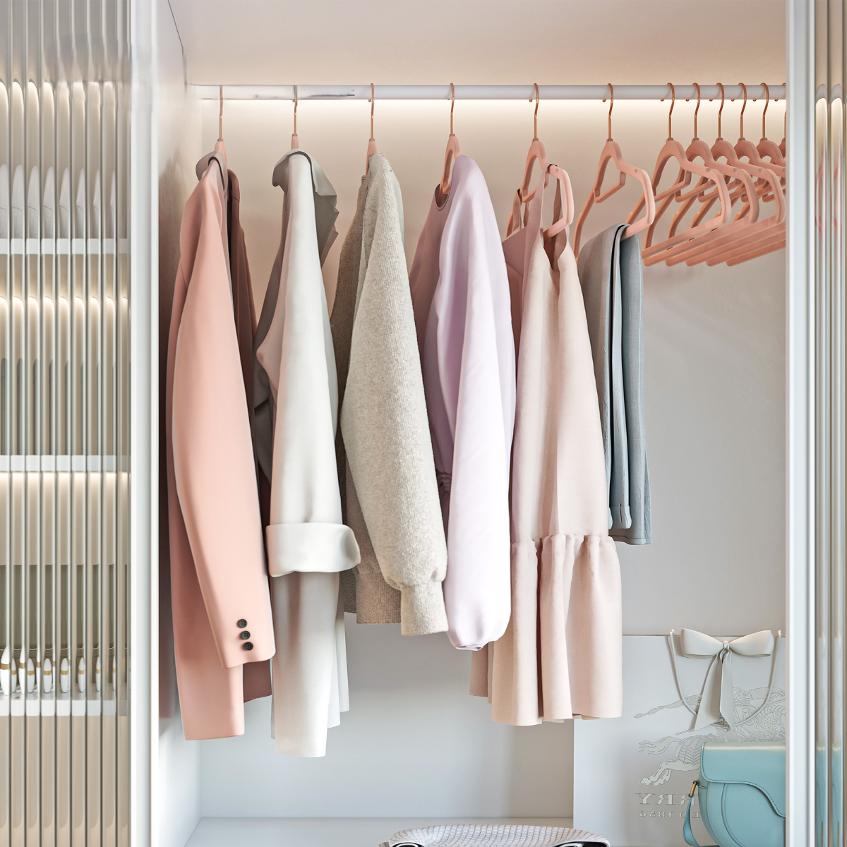 Lasa Velvet Hangers with Rose Gold Hooks, 60-Pack - Non-Slip, Slim Space-Saving